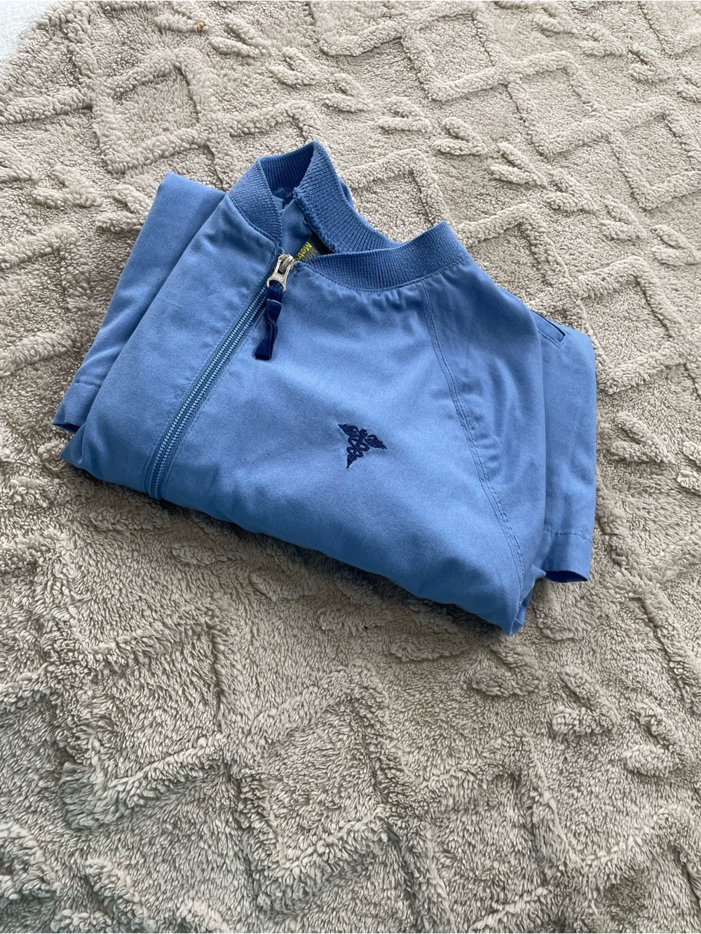 Metro Scrubs Light Blue Zip-Front Scrub Jacket Sz XS Medical Staff